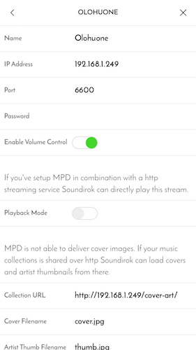 Soundirok configuration