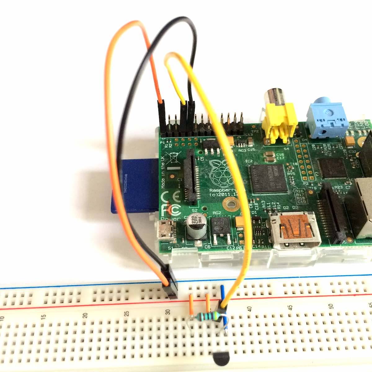 Breadboard and Raspberry GPIO connections